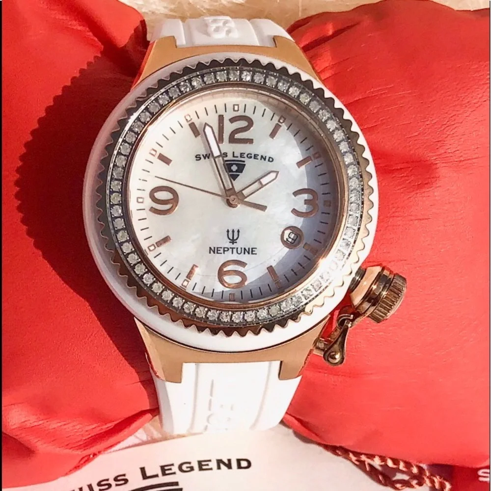 💎🆕 Swiss Legend 60 Diamonds mother of pearl face & Rosegold watch 723